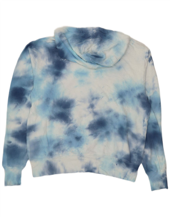 Felpa con cappuccio da uomo Champion in cotone tie dye blu medio
