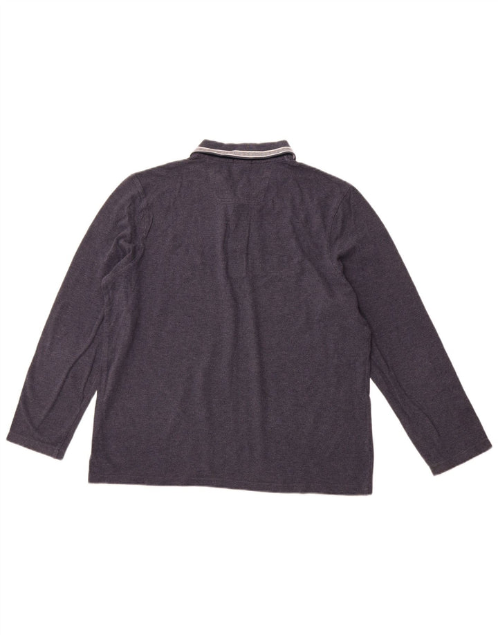 Polo HUGO BOSS da uomo a maniche lunghe vestibilità regolare XL in cotone blu navy