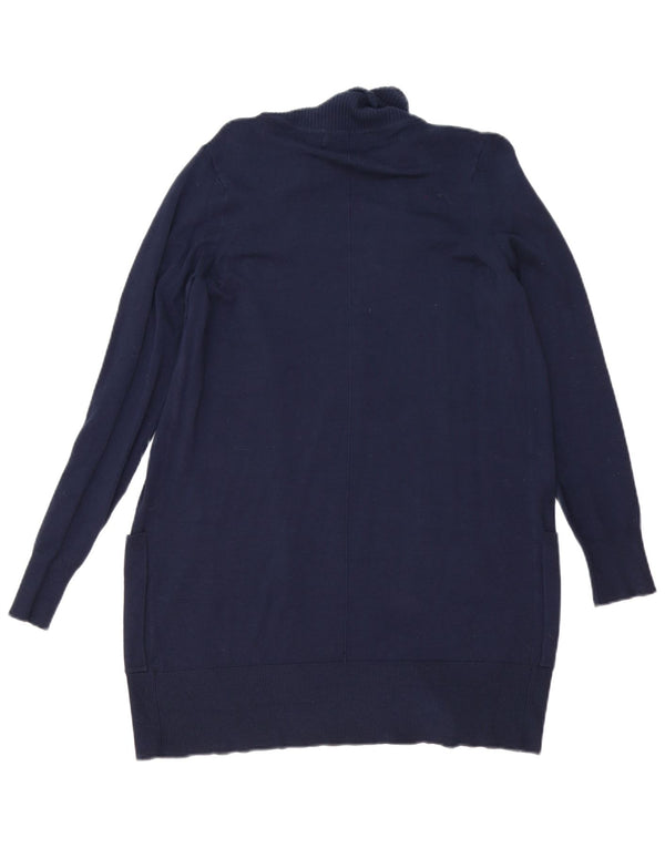 Maglione cardigan aperto da donna Marks & Spencer UK 10 piccolo viscosa blu navy