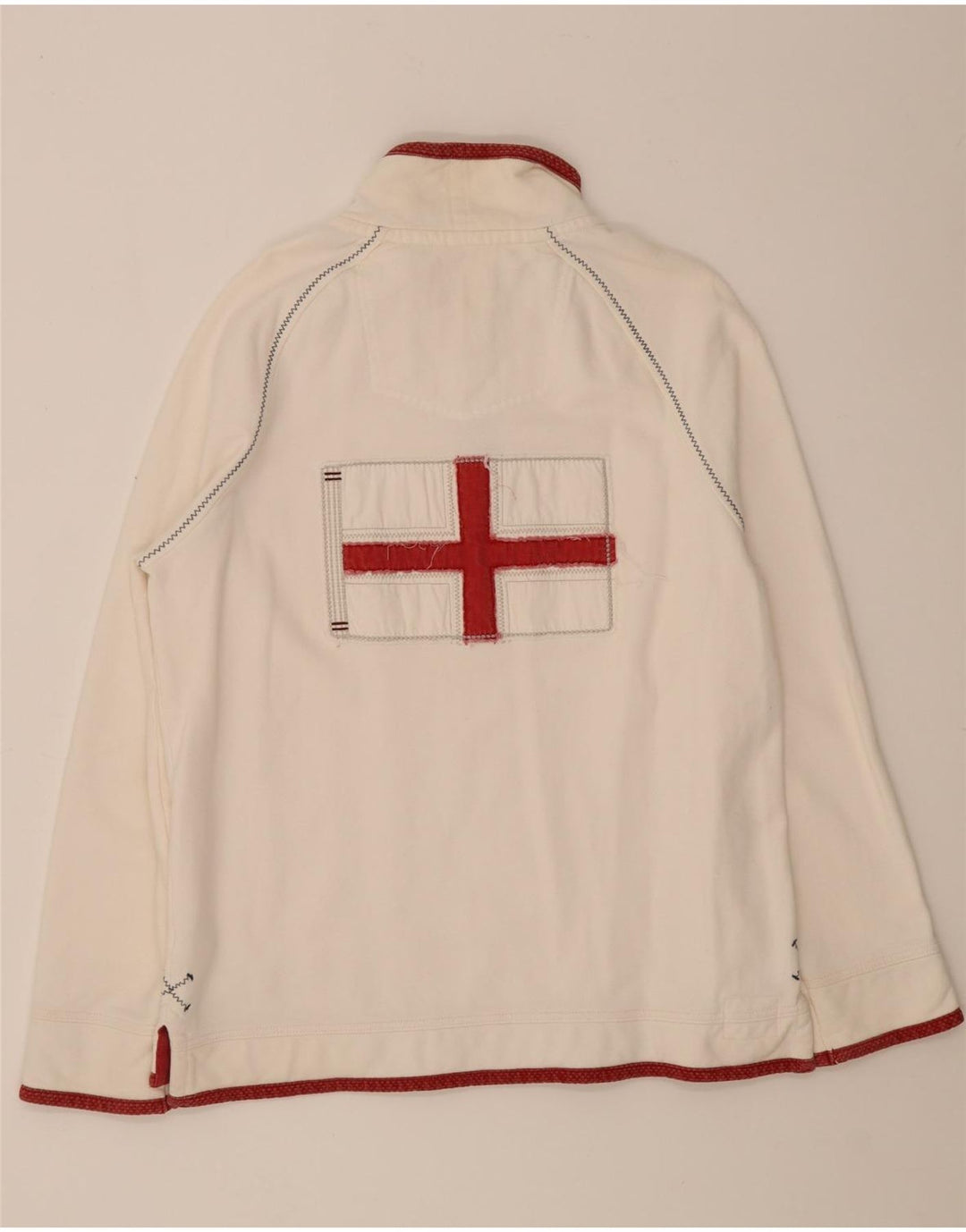 Felpa con zip grafica da uomo Fat Face, maglione, cotone bianco medio