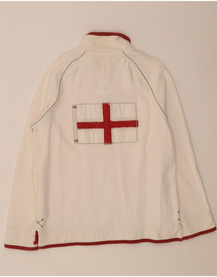 Felpa con zip grafica da uomo Fat Face, maglione, cotone bianco medio