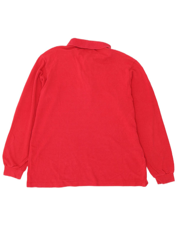 Polo da uomo a maniche lunghe Lacoste taglia 5 grande in cotone rosso