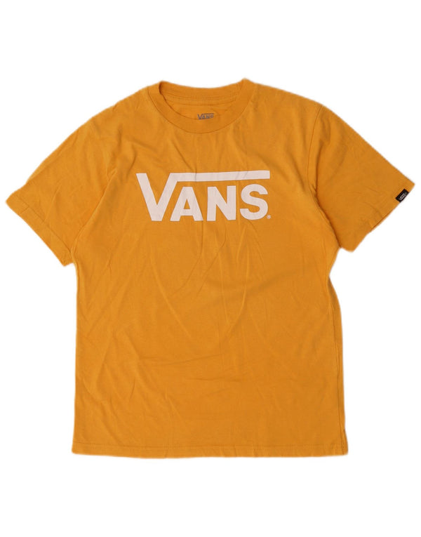 T-shirt grafica da donna VANS Top UK 10 piccola in cotone giallo