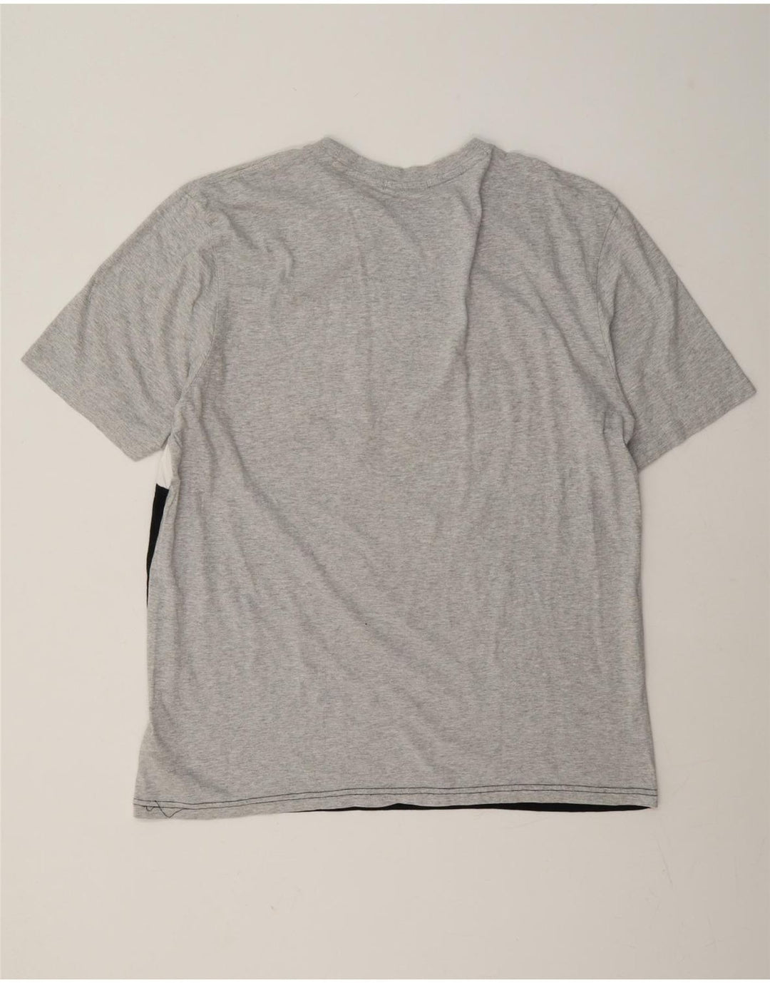 T-shirt grafica da uomo Fila Top Large in cotone color block grigio