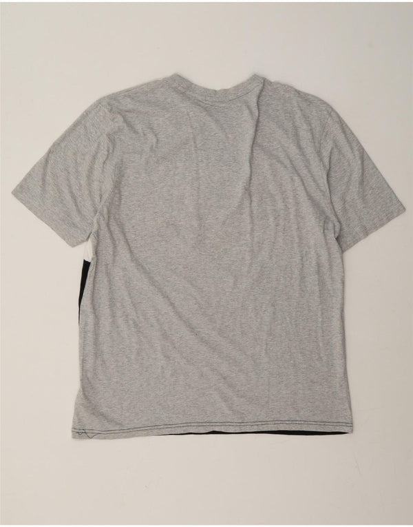 T-shirt grafica da uomo Fila Top Large in cotone color block grigio