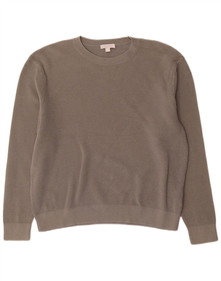Cos Uomo Maglione Girocollo Maglione Grande Cotone Grigio