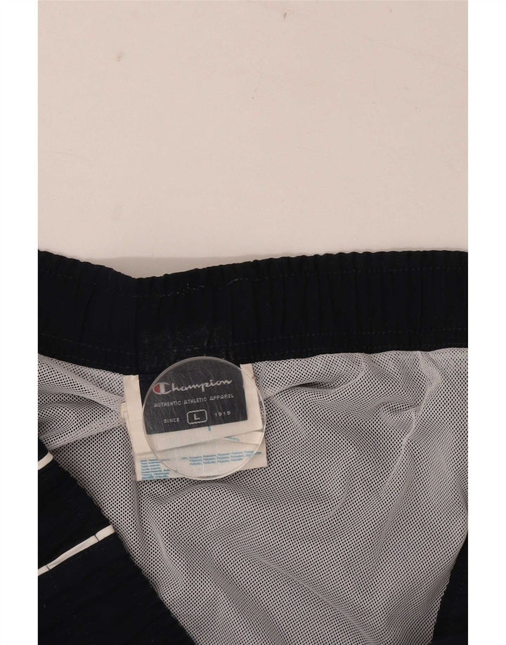 Pantaloncini da bagno grafici da uomo Champion grandi in poliestere color block blu navy
