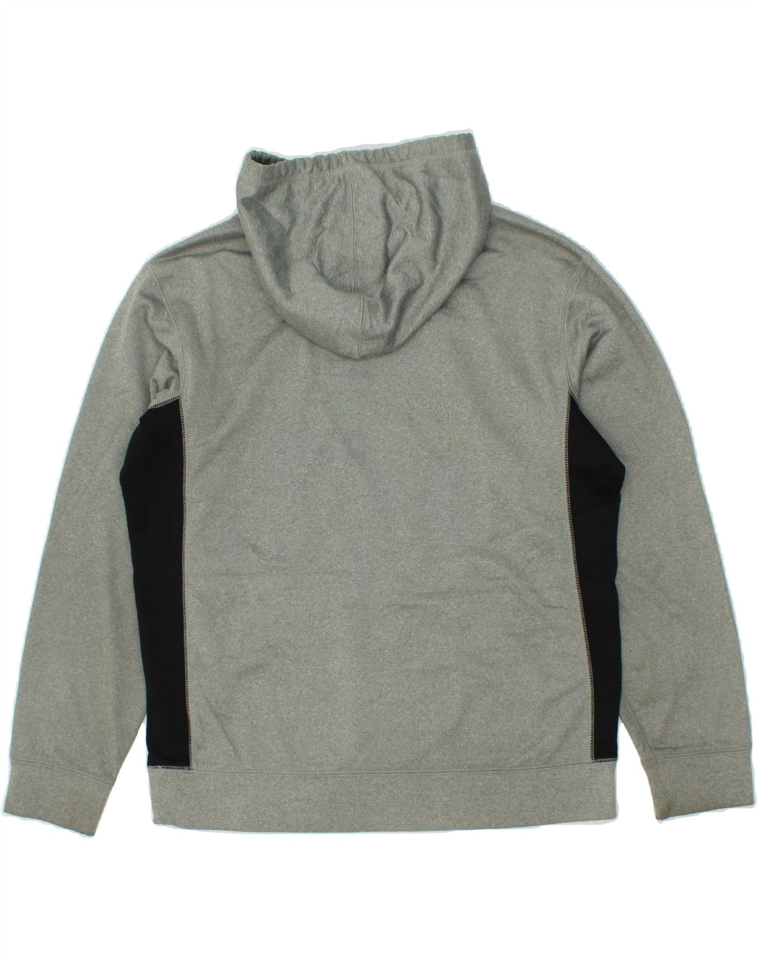 NIKE Mens Therma-Fit Hoodie Jumper Medium Grey Colourblock Polyester Vintage Nike and Second-Hand Nike from Messina Hembry 
