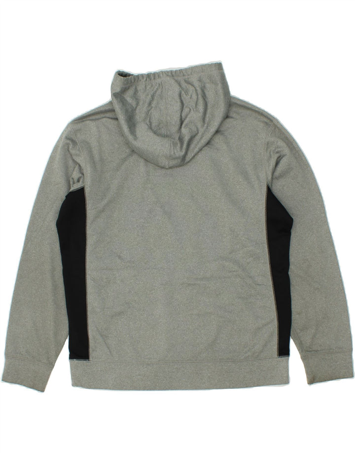 NIKE Mens Therma-Fit Hoodie Jumper Medium Grey Colourblock Polyester Vintage Nike and Second-Hand Nike from Messina Hembry 