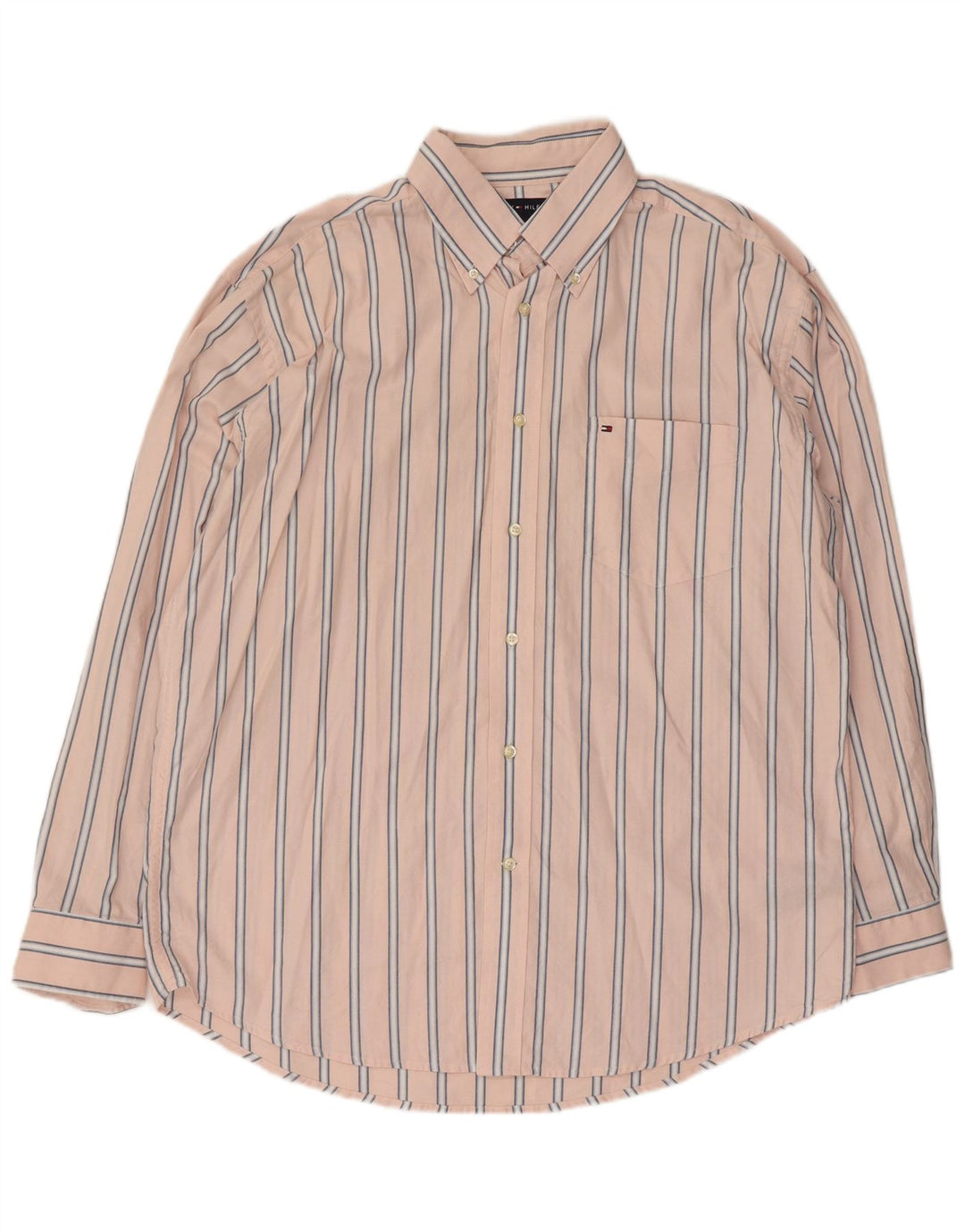 Camicia da uomo Tommy Hilfiger grande cotone a righe rosa