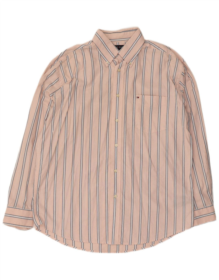 Camicia da uomo Tommy Hilfiger grande cotone a righe rosa