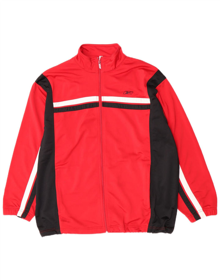 Giacca da ginnastica da uomo Reebok grande rossa in poliestere color block