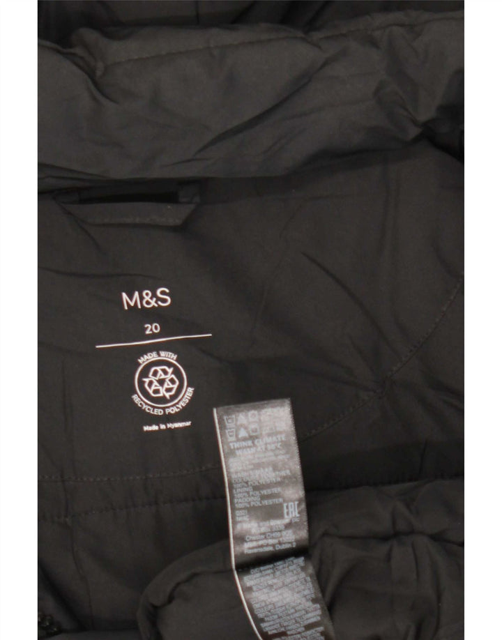 Giacca imbottita con cappuccio da donna Marks & Spencer UK 20 2XL poliestere nero