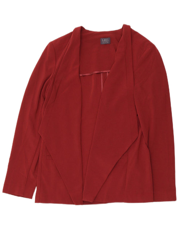 Top cardigan da donna Marks & Spencer UK 16 grande poliestere bordeaux