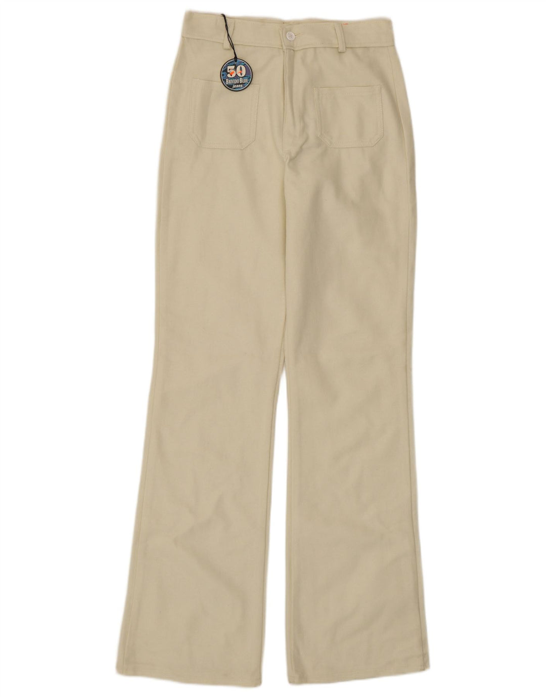 Pantaloni casual bootcut da donna vintage IT 40 piccoli W26 L33 bianchi