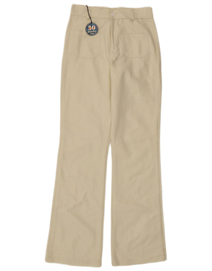 Pantaloni casual bootcut da donna vintage IT 40 piccoli W26 L33 bianchi