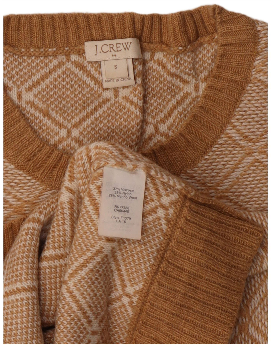 J. Crew Maglione da donna con scollo a barchetta UK 10 Small Beige Viscosa