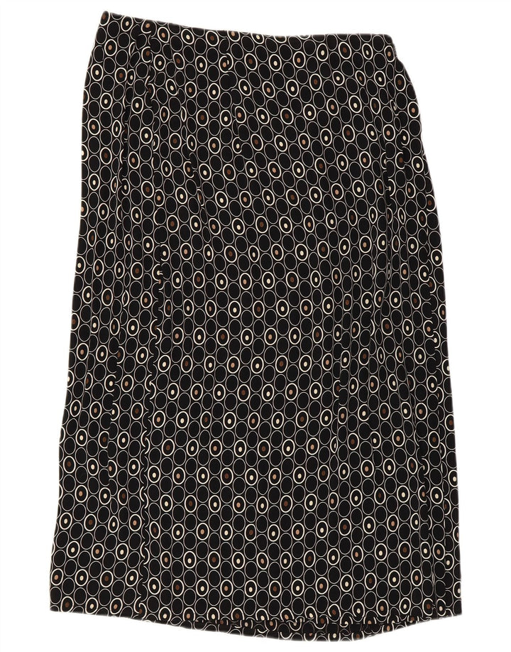 Gonna dritta da donna Marks & Spencer UK 14 media W30 nera geometrica