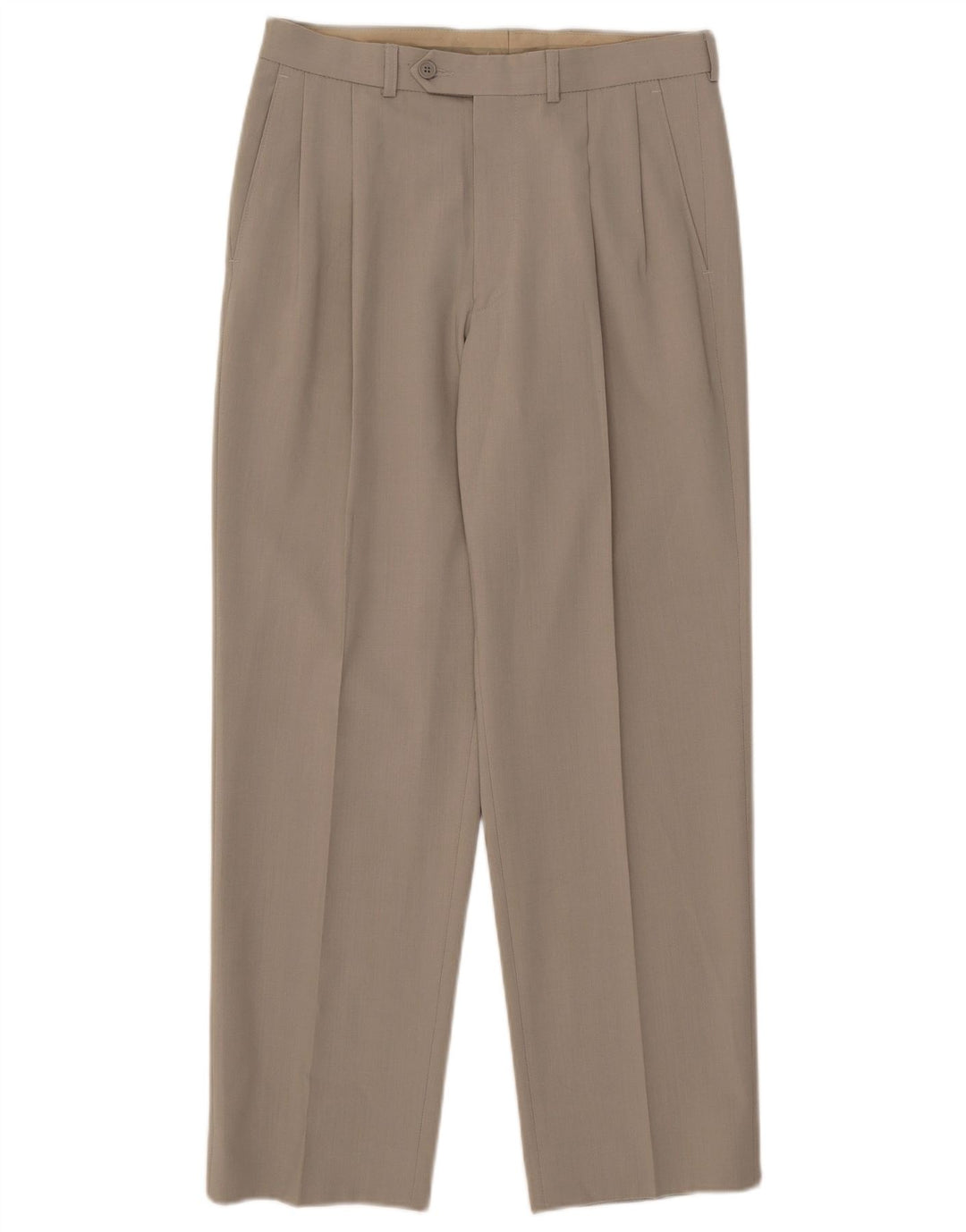 Pantaloni da abito con pegging da uomo Marks & Spencer W30 L29 Poliestere beige