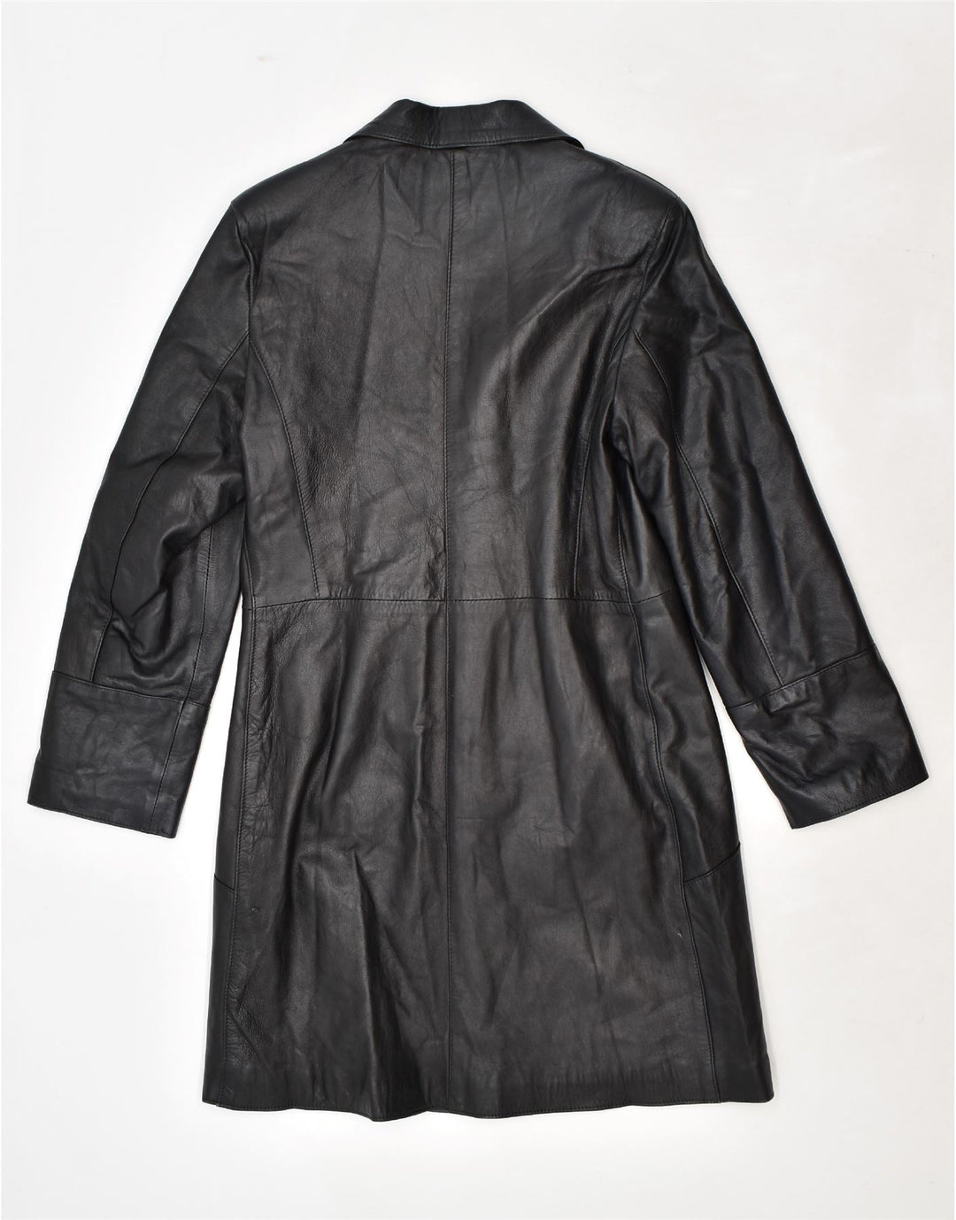 Cappotto in Pelle Donna VINTAGE IT 48 XL Pelle Nera