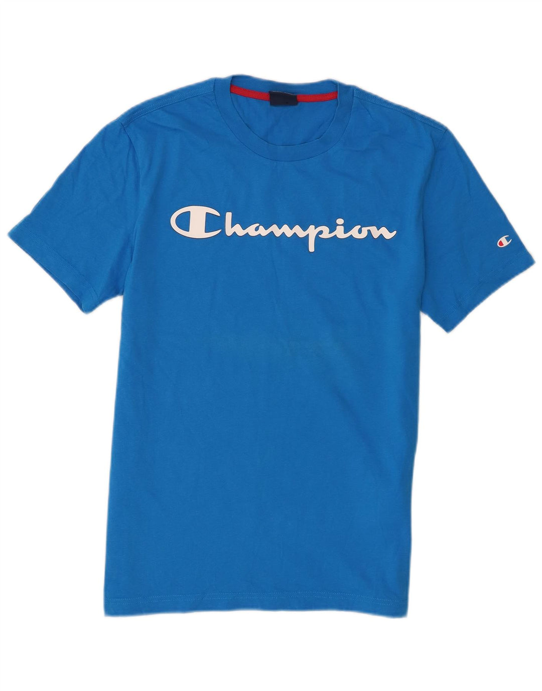 T-shirt grafica da uomo Champion Top piccola in cotone blu