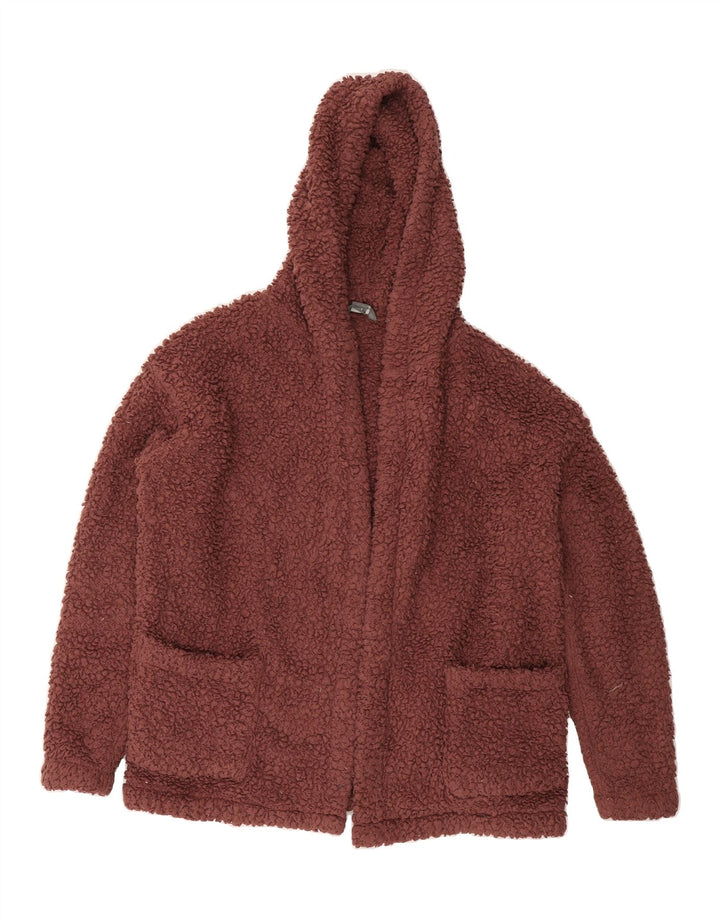 EDDIE BAUER Womens Oversized Hooded Fleece Jacket UK 10 Small Burgundy Vintage Eddie Bauer and Second-Hand Eddie Bauer from Messina Hembry 