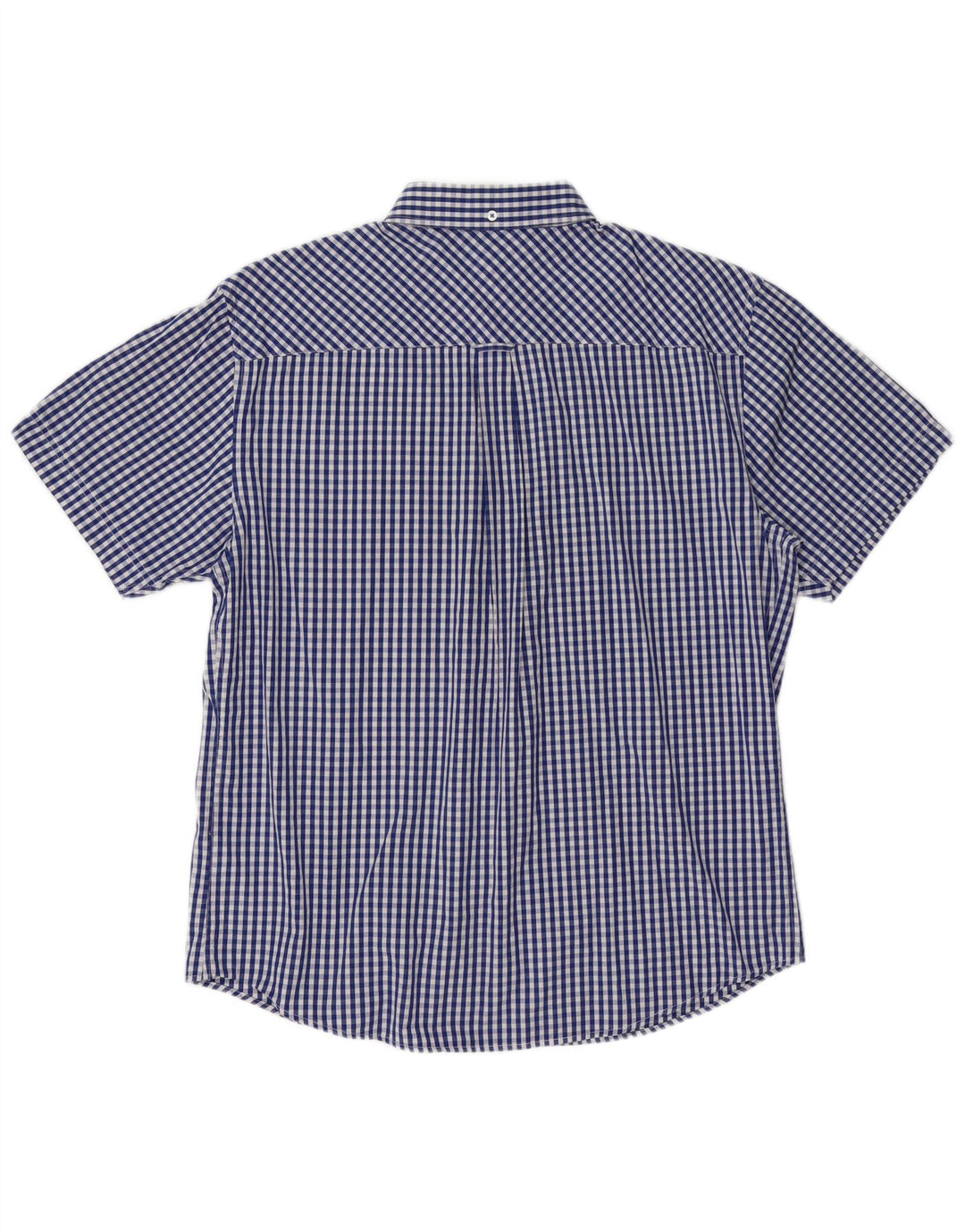 BEN SHERMAN Camicia a maniche corte da uomo XL in cotone a quadretti blu