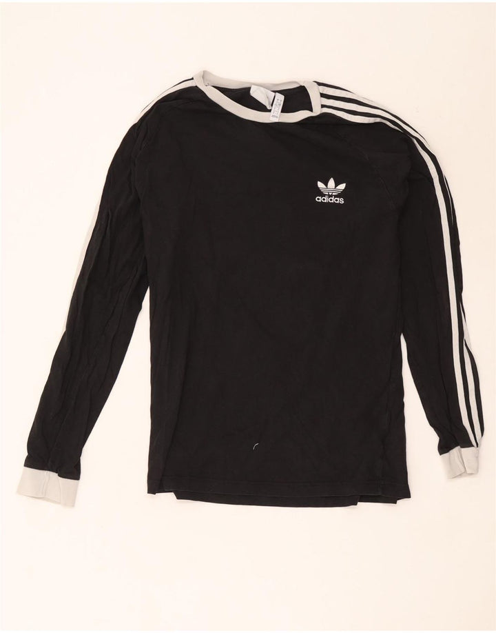 Top ADIDAS da uomo a manica lunga grande in cotone nero