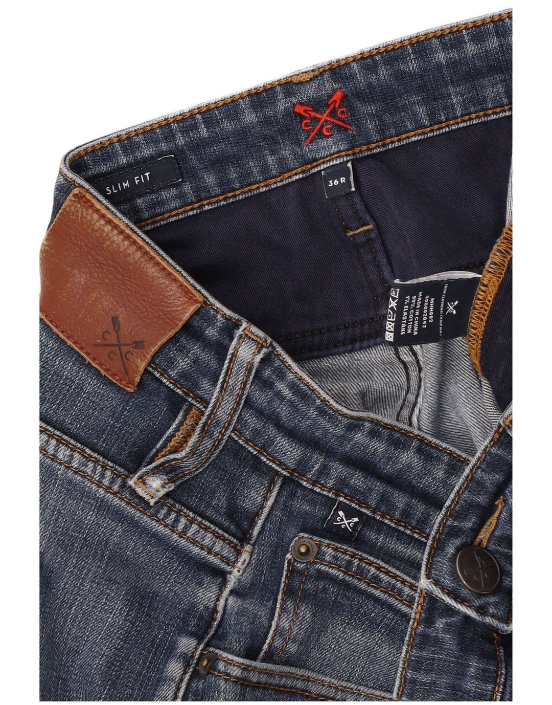 Crew Clothing Jeans slim da uomo W36 L31 cotone blu