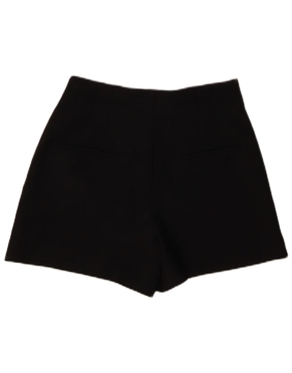 Pantaloncini chino con ancoraggio a vita alta da donna Zara UK 12 medi W28 neri