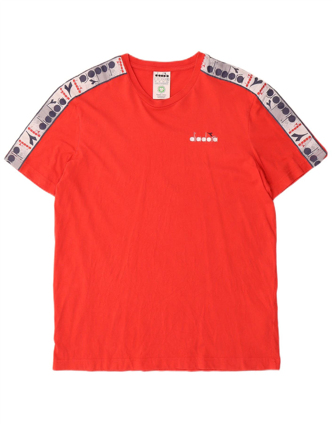 DIADORA T-shirt grafica da uomo Top Large in cotone color block rosso