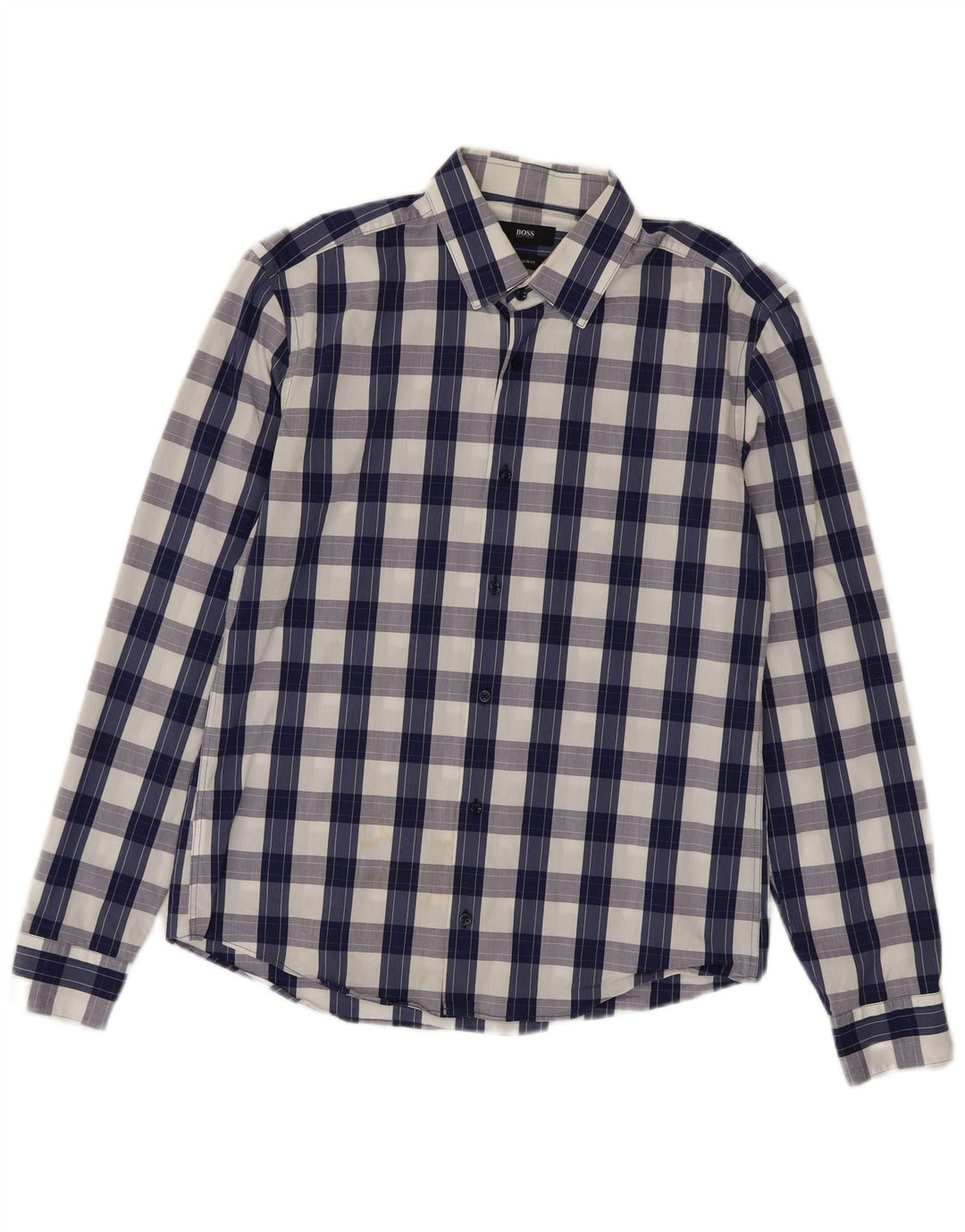 Camicia slim fit da uomo Hugo Boss taglia 40 15 3/4 quadri blu medio