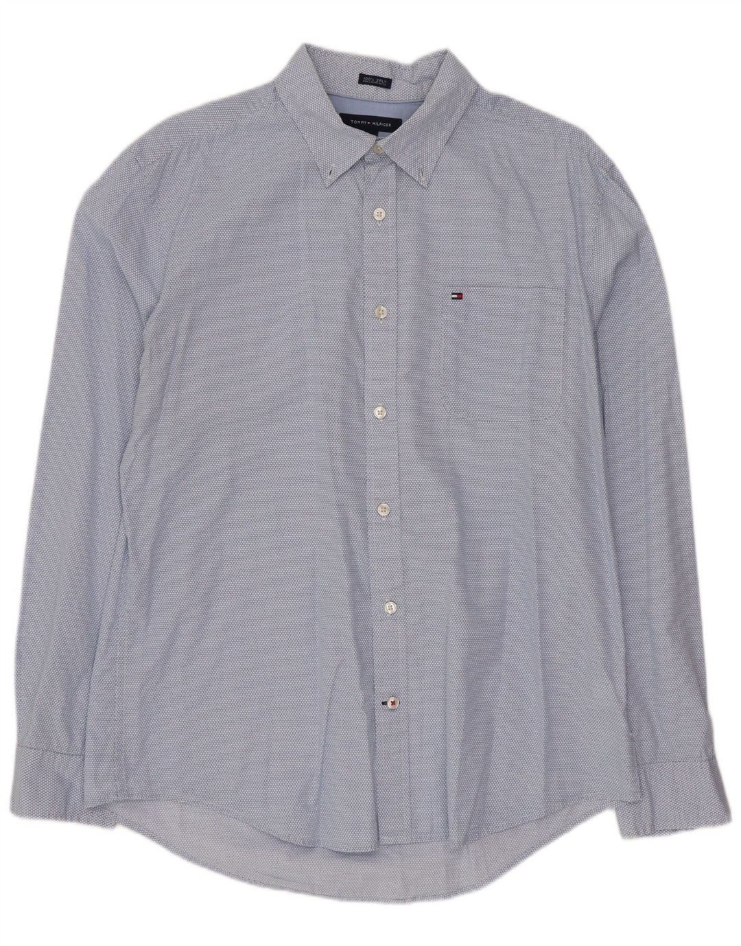 Camicia da uomo Tommy Hilfiger grande in cotone maculato blu