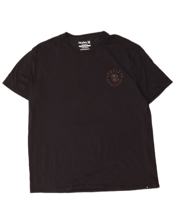 T-shirt grafica da uomo Hurley Premium Fit 2XL in cotone nero