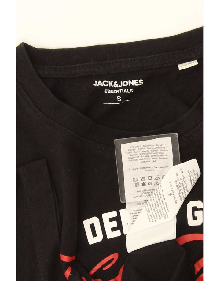 T-shirt grafica da uomo Jack & Jones Top piccola in cotone nero