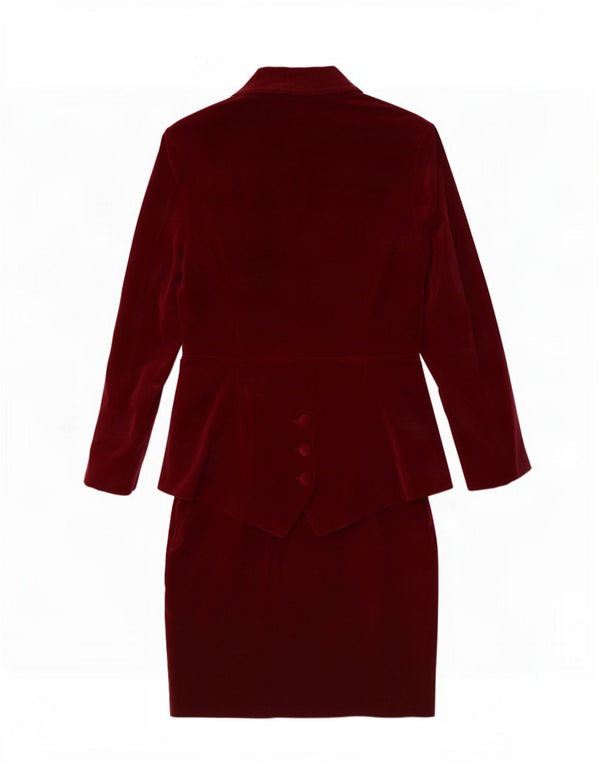 Set gonna in velluto da donna Atos Lombardini UK 10 piccolo W28 bordeaux