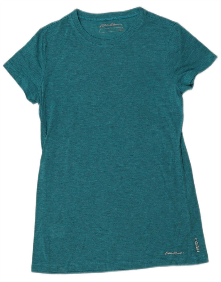 T-shirt da donna EDDIE BAUER UK 10 piccola in poliestere screziato verde