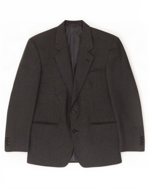 Giacca blazer da uomo a 2 bottoni Wellington UK 40 grande pied de poule grigio