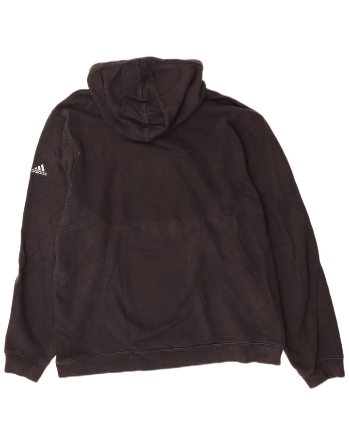 Maglione con cappuccio grafico da uomo ADIDAS grande in cotone nero