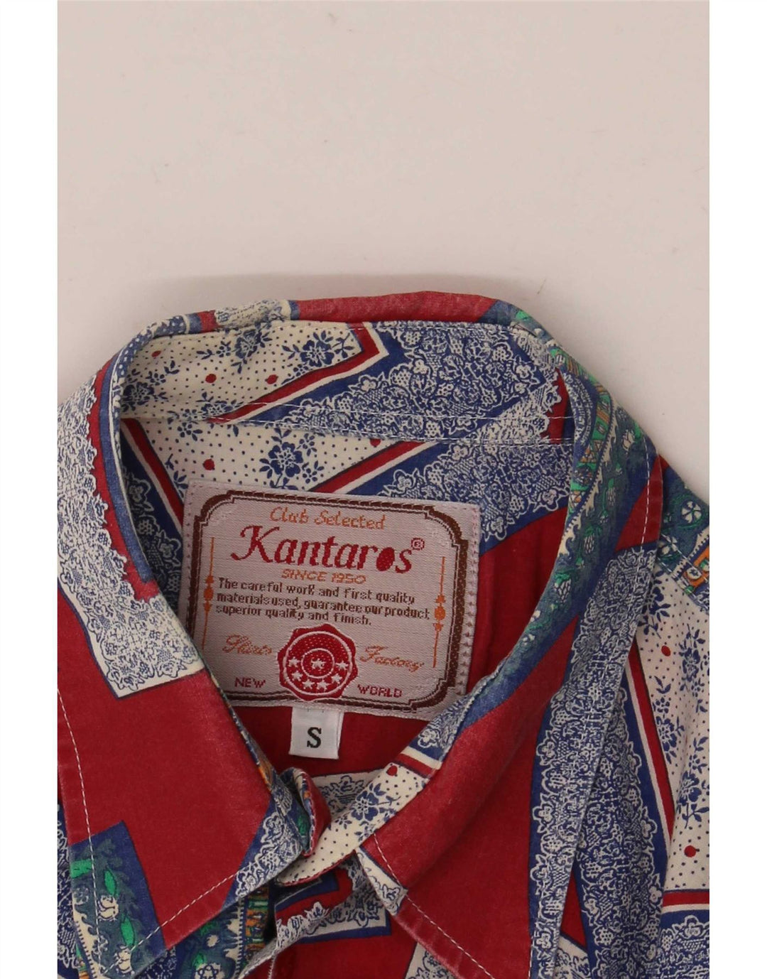Camicia a maniche corte da uomo Kantaros piccola rossa geometrica