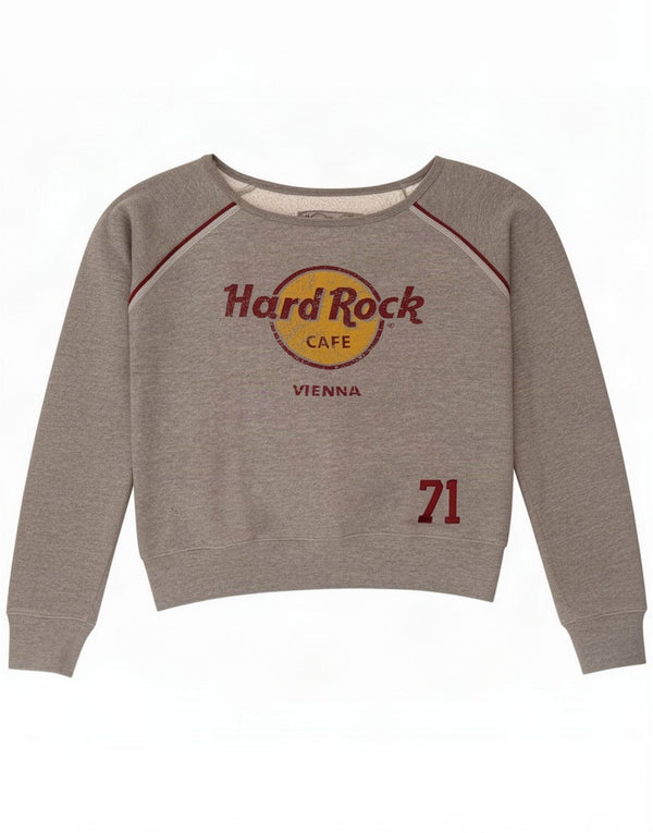 Felpa con grafica Vienna da donna Hard Rock Cafe UK 10 Small Grigio