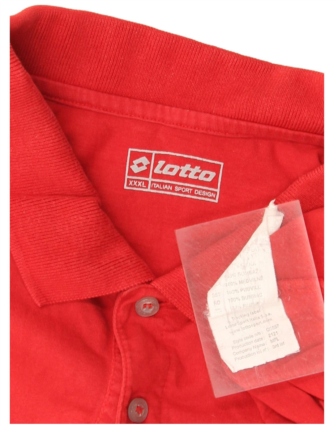 Polo da uomo Lotto 3XL in cotone rosso