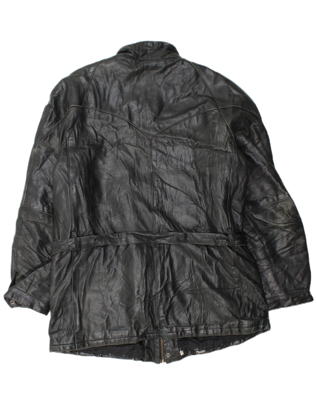 Giacca in pelle vintage da uomo UK 38 media nera