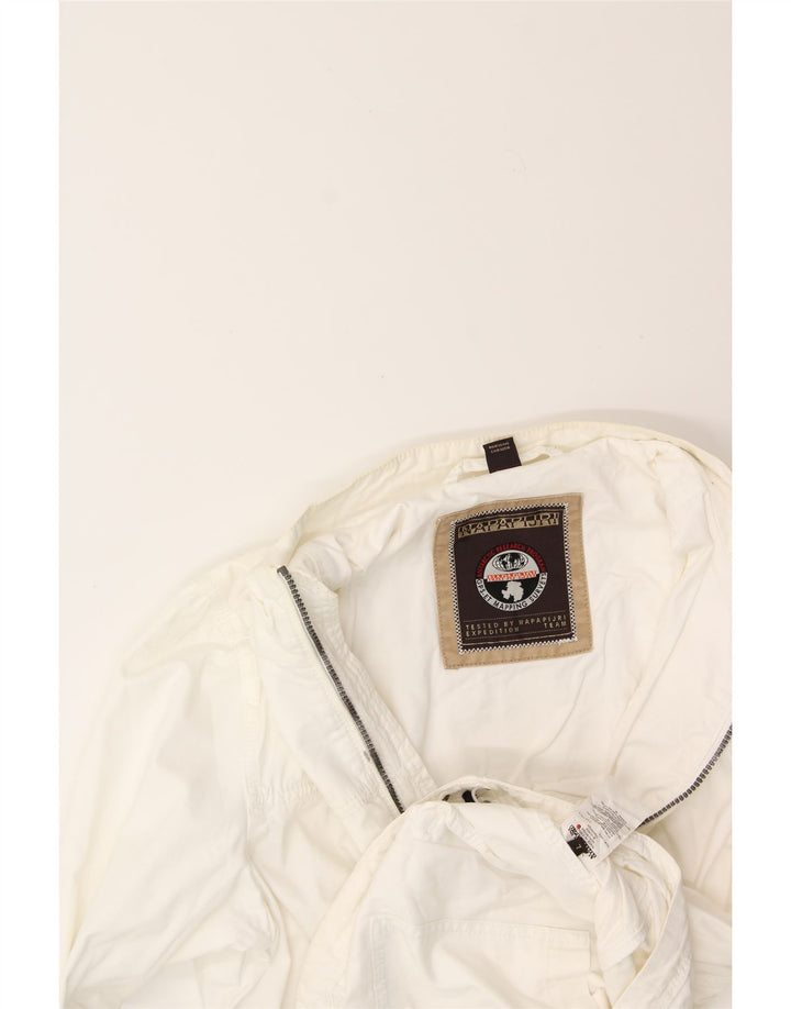 NAPAPIJRI Womens Bomber Jacket UK 16 Large White Cotton Vintage Napapijri and Second-Hand Napapijri from Messina Hembry 