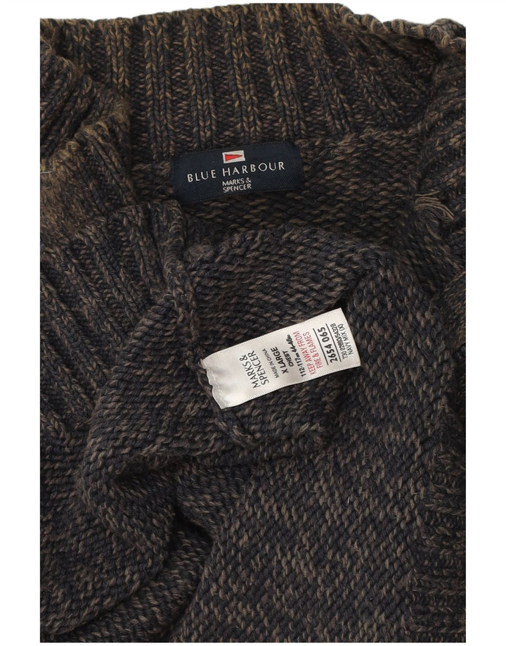 Maglione da uomo Marks & Spencer con collo con zip blu Harbour XL Blu navy