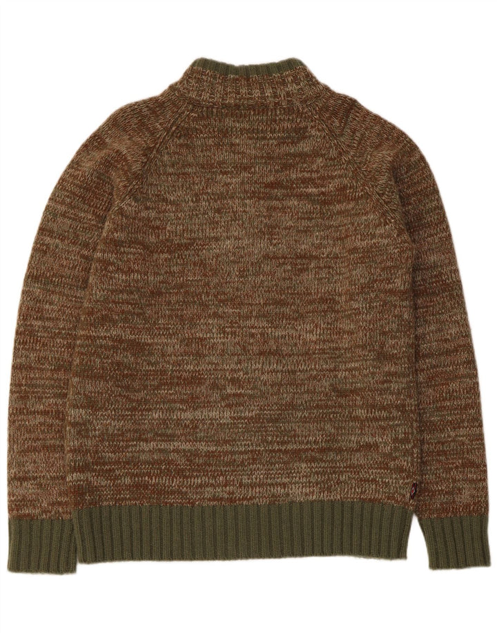 Maglione cardigan da uomo Bear, grande lana screziata color kaki