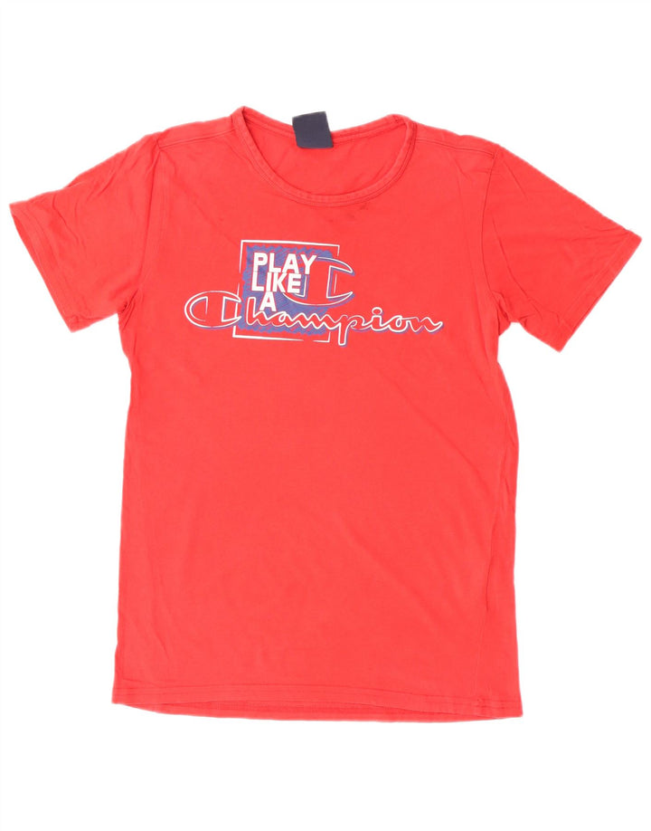 T-shirt grafica Champion da bambino, 11-12 anni, grande, in cotone rosso