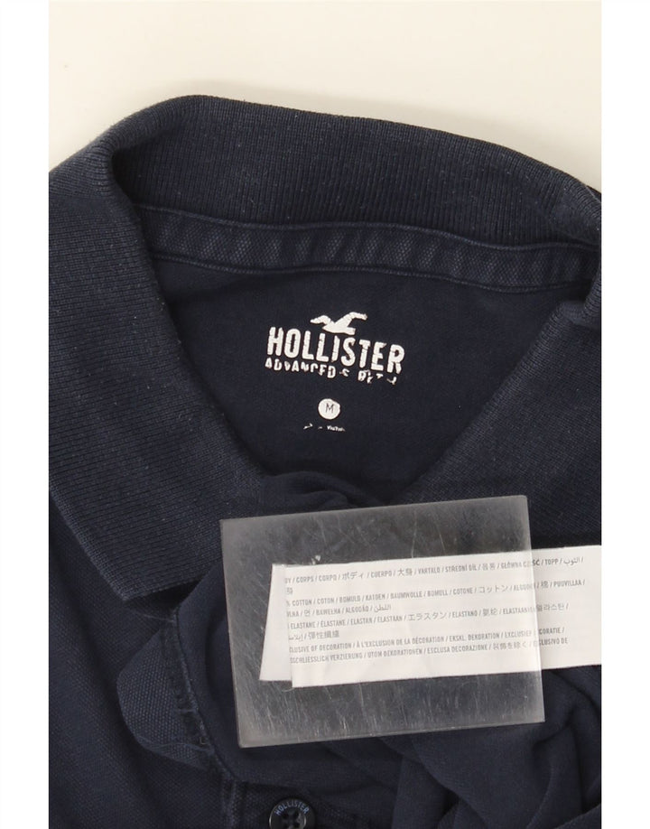 Polo Hollister da uomo in cotone medio blu navy