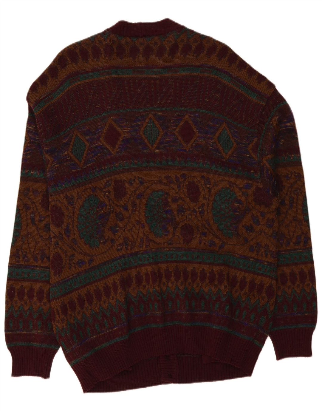 DALMINE Cardigan da uomo maglione grande in lana bordeaux