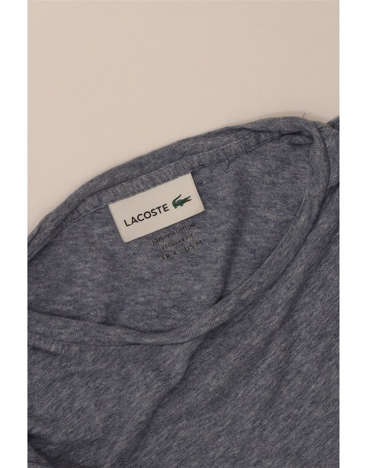 T-shirt da uomo vestibilità regolare Lacoste taglia 4 in cotone mélange blu medio